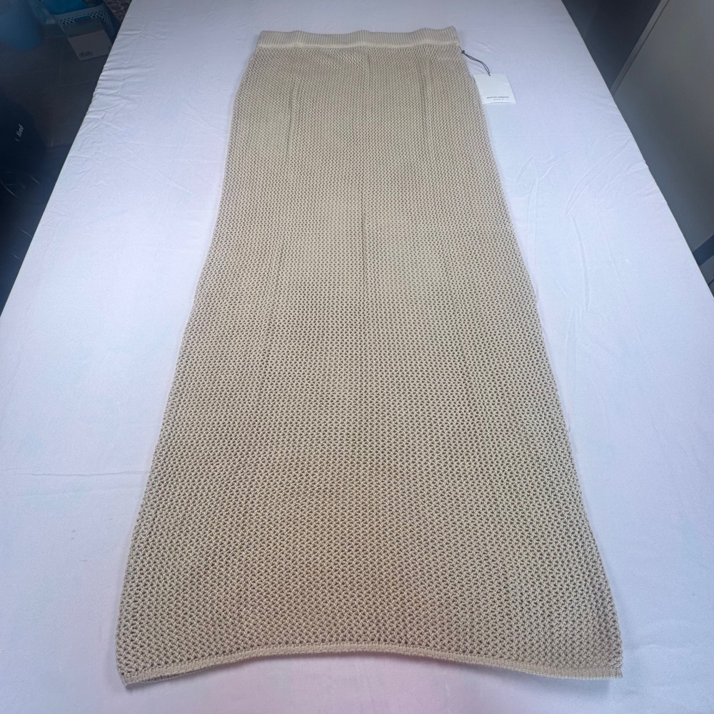 Spiritual Gangster Women's Carmen Crochet Maxi Skirt Palo Santo Tan XL Boho  NWT